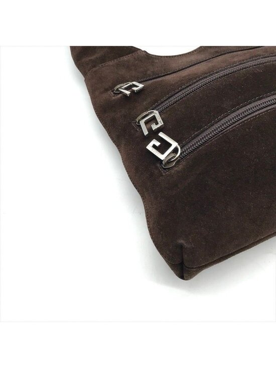 Gucci Suede Triple Zipper Vintage Shoulder Bag Brown - Picture 6 of 10